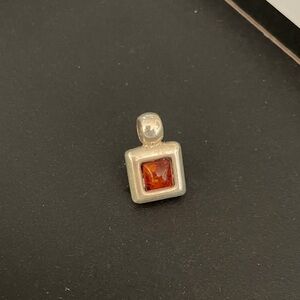 Sterling Silver Pendant with Amber